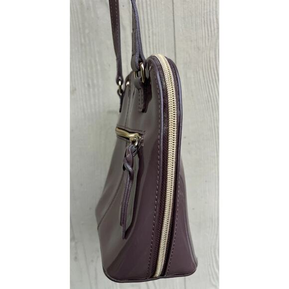 Dooney & Bourke Trixie Patent Leather Crossbody Purse Bag Mink - Picture 4 of 8